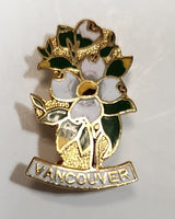 Vancouver Dogwood Flower Themed 5/8" x 1" Enamel Metal Pin