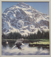 1993 J. Van Straalen Purple Mountain Majesty 4 3/4" x 5 1/4" Painting Print