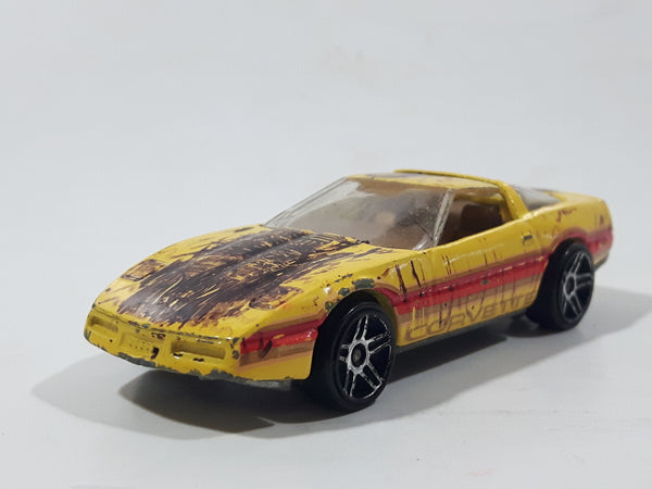 2006 Hot Wheels 1980 Corvette Yellow Die Cast Toy Car Vehicle