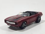 2007 Hot Wheels '69 Camaro Convertible Metalflake Dark Red Die Cast Toy Car Vehicle