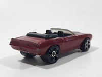 2007 Hot Wheels '69 Camaro Convertible Metalflake Dark Red Die Cast Toy Car Vehicle