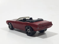 2007 Hot Wheels '69 Camaro Convertible Metalflake Dark Red Die Cast Toy Car Vehicle