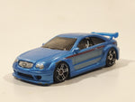 2008 Hot Wheels Web Trading Cars AMG Mercedes CLK DTM Metalflake Light Blue Die Cast Toy Car Vehicle