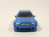 2008 Hot Wheels Web Trading Cars AMG Mercedes CLK DTM Metalflake Light Blue Die Cast Toy Car Vehicle