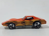 1998 Hot Wheels Tattoo Machines Corvette Stingray Orange Die Cast Toy Car Vehicle