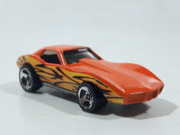 1998 Hot Wheels Tattoo Machines Corvette Stingray Orange Die Cast Toy Car Vehicle