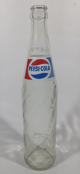 Vintage 1970s Pepsi-Cola Pepsi One Pint 16 Fl oz 473mL 11 1/4" Clear Glass Money Back Bottle