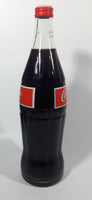 Vintage 1980s Coca Cola Coke English French 750mL 11 3/4" Tall Glass Beverage Bottle Full Never Opened