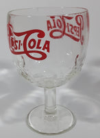 Vintage Pepsi-Cola Soda Pop 6" Tall Heavy Glass Large Goblet Style Stemmed Cup With Red Lettering