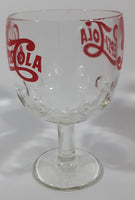 Vintage Pepsi-Cola Soda Pop 6" Tall Heavy Glass Large Goblet Style Stemmed Cup With Red Lettering