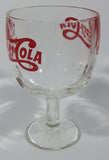 Vintage Pepsi-Cola Soda Pop 6" Tall Heavy Glass Large Goblet Style Stemmed Cup With Red Lettering