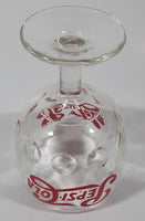 Vintage Pepsi-Cola Soda Pop 6" Tall Heavy Glass Large Goblet Style Stemmed Cup With Red Lettering