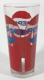 Vintage Pepsi Red and Blue 6 1/2" Tall Glass Cup