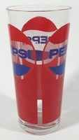 Vintage Pepsi Red and Blue 6 1/2" Tall Glass Cup