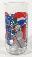 Vintage Pepsi Christmas Winter Snowman 5 3/4" Tall Glass Cup