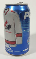 2002 Pepsi Cola Salt Lake City Winter Olympics Team Canada Hockey 355mL 4 3/4" Tall Aluminum Metal Pop Can