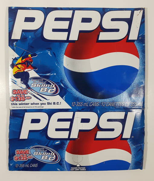 2000 Pepsi Cola Experience The Thrill of Skiing B.C.12 Pack 355mL Unfolded Flat Cardboard Carry Case