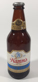 Vintage Hamm's Beer 7 3/4" Tall Paper Label Brown Amber Glass Bottle Still Full