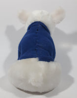 Vintage 1980s Spudz Mackenzie Bud Light Beer White Dog with Blue Sweater 6" Tall Stuffed Plush Toy