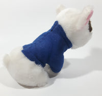 Vintage 1980s Spudz Mackenzie Bud Light Beer White Dog with Blue Sweater 6" Tall Stuffed Plush Toy