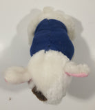 Vintage 1980s Spudz Mackenzie Bud Light Beer White Dog with Blue Sweater 6" Tall Stuffed Plush Toy