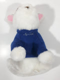 Vintage 1980s Spudz Mackenzie Bud Light Beer White Dog with Blue Sweater 6" Tall Stuffed Plush Toy