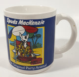 Rare Vintage 1980s Bud Light Beer Spudz Mackenzie The Original Party Animal 3 5/8" Tall Ceramic Coffee Mug Cup CRACKED