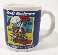 Rare Vintage 1980s Bud Light Beer Spudz Mackenzie The Original Party Animal 3 5/8" Tall Ceramic Coffee Mug Cup CRACKED