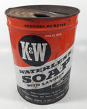 Vintage K & W Products Waterless Soap With Lanolin 7 1/2" Tall Metal Can