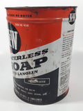 Vintage K & W Products Waterless Soap With Lanolin 7 1/2" Tall Metal Can