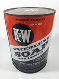 Vintage K & W Products Waterless Soap With Lanolin 7 1/2" Tall Metal Can