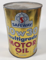 Vintage Safeway 10w30 Multigrade Motor Oil 5 7/8" Tall 1 Litre Metal Oil Can