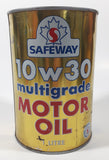 Vintage Safeway 10w30 Multigrade Motor Oil 5 7/8" Tall 1 Litre Metal Oil Can