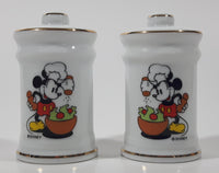 Vintage Walt Disney Productions Mickey Mouse Cooking Themed Fine China Salt and Pepper Shaker Set - Cartoon Collectible