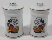 Vintage Walt Disney Productions Mickey Mouse Cooking Themed Fine China Salt and Pepper Shaker Set - Cartoon Collectible