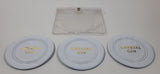 Set of 3 Crystal Gin White Leather Like Drink Coasters