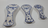 Vintage Delft Blue and White Windmill and Flower Decor Ceramic Spoon Rest Set of 3 Different Sizes