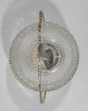 Vintage Mayell Glass Condiment Serving Dish in Silver Plated Basket Holder with Spoon