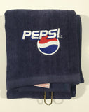 Pepsi Dark Blue Golf Hand Towel with Metal Hanging Ring