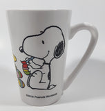 2016 Peanuts Worldwide Snoopy and Woodstock Decorating Easter Eggs 5" Tall Ceramic Mug Cup