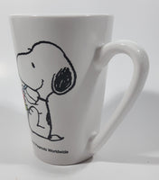 2016 Peanuts Worldwide Snoopy and Woodstock Decorating Easter Eggs 5" Tall Ceramic Mug Cup