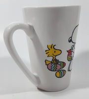 2016 Peanuts Worldwide Snoopy and Woodstock Decorating Easter Eggs 5" Tall Ceramic Mug Cup