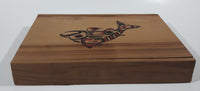 Red and Black Spirit Salmon Fish Native Aboriginal Art 10 5/8" Long Wood Box with Sliding Lid