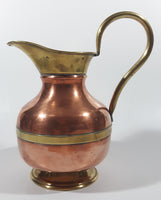 Vintage Brass and Copper Pitcher Ewer Jug