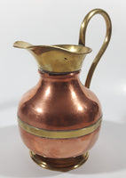 Vintage Brass and Copper Pitcher Ewer Jug