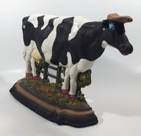 Vintage Dairy Cow 14 1/4" Long Hand Painted Heavy Cast Iron Door Stop