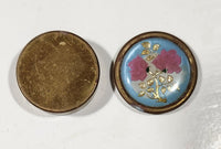 Vintage 1960s Micro Mosaic Floral Brass Pocket Trinket Pill Pocket Tin