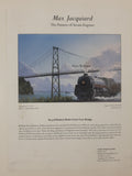 Max Jacquiard Royal Hudson Under Lions Gate Bridge Train Painting 11" x 18" Foam Board Salesman SAMPLE Print