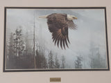 Vintage 1978 Robert Bateman "Majesty On The Wing" Bald Eagle Wood Framed Art Print