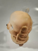 Vintage Light Brown Spaniel Puppy Dog Laying 6 1/4" Long Rubber Squeak Toy Figure